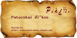 Patocskai Ákos névjegykártya